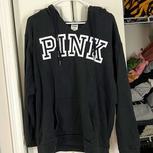 Pink V-neck hoodie